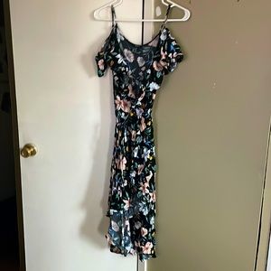 Gorgeous floral tie high low dress
